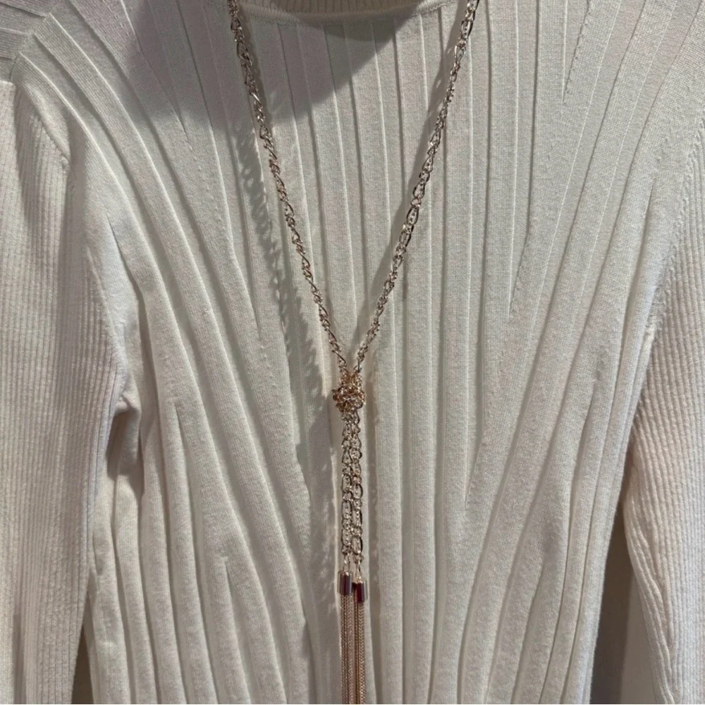 NWT Guess Gold and Silver Tassel Necklace - Picture 8 of 16